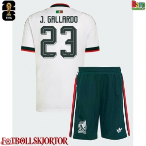 Mexiko Jesus Gallardo #23 Borta Kläder Barn VM 2026 Kortärmad (+ Korta byxor)